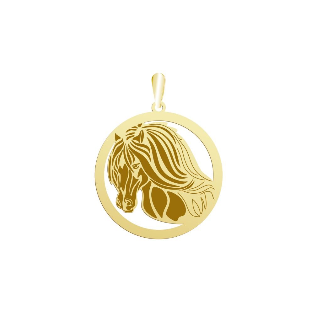 Pozłacana zawieszka Vanner Koń Cygański GRAWER - MEJK Jewellery