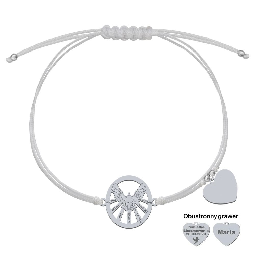 Bransoletka na Bierzmowanie Duch Święty srebro GRAWER