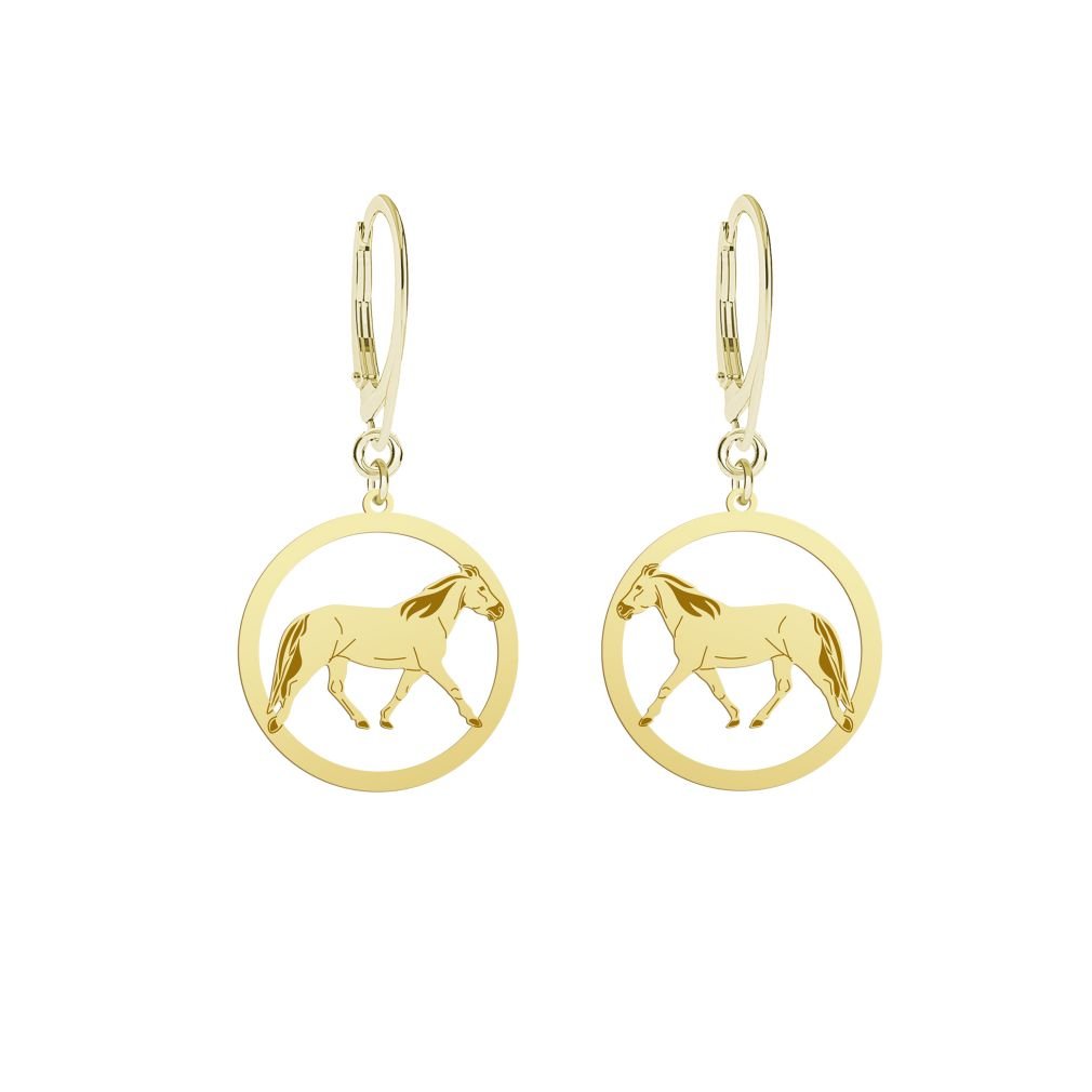 Kolczyki Koń Huculski 925srebro pozłacane GRAWER- MEJK Jewellery