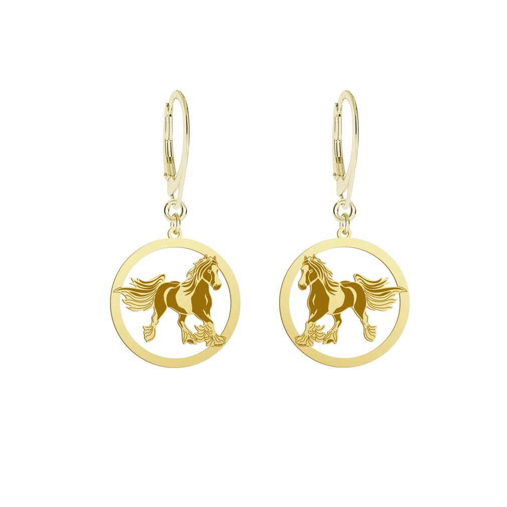 Pozłacane kolczyki Vanner Koń Cygański GRAWER  - MEJK Jewellery