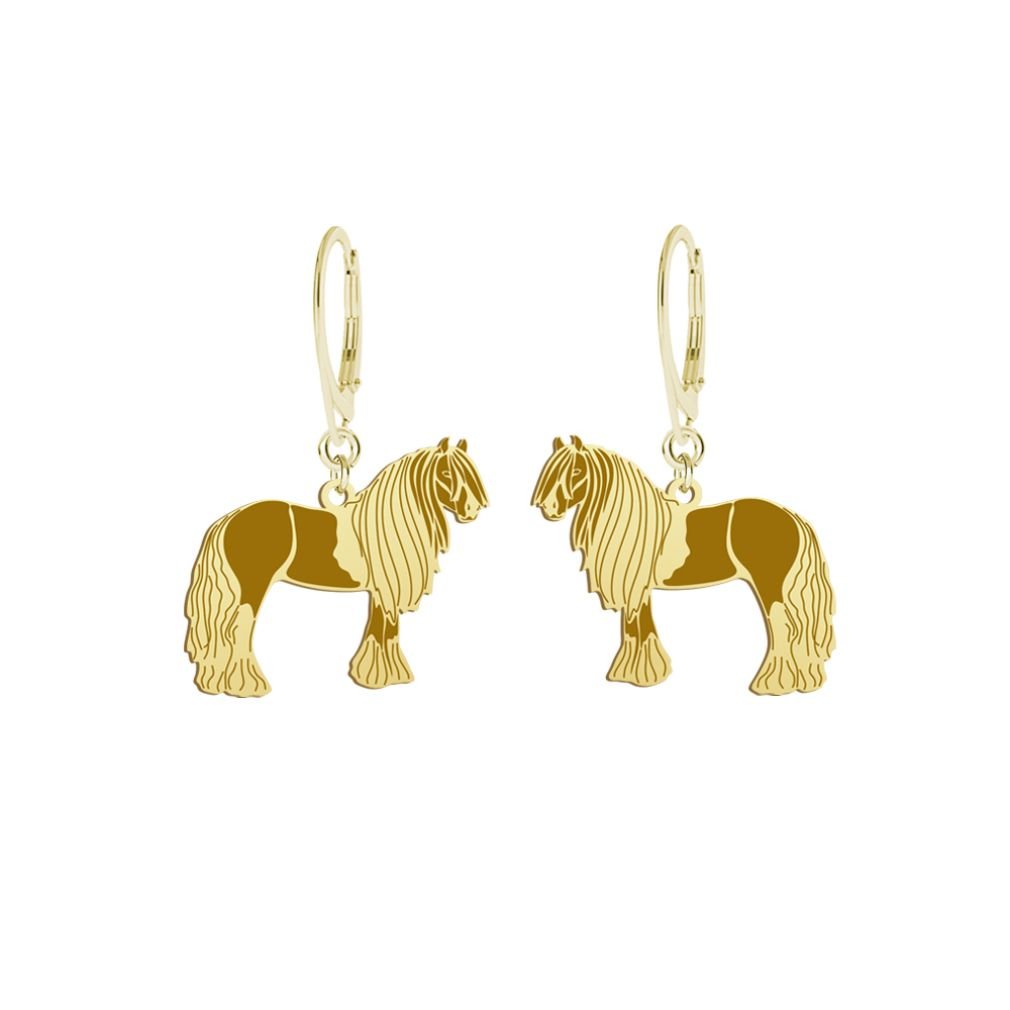 Vanner Koń Cygański kolczyki pozłacane GRAWER - MEJK Jewellery
