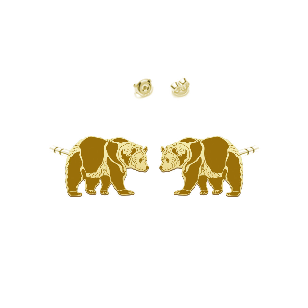 Pozłacane Kolczyki z Niedźwiedziem - MEJK Jewellery