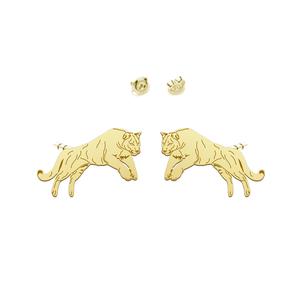 Pozłacane Kolczyki z Pumą - MEJK Jewellery