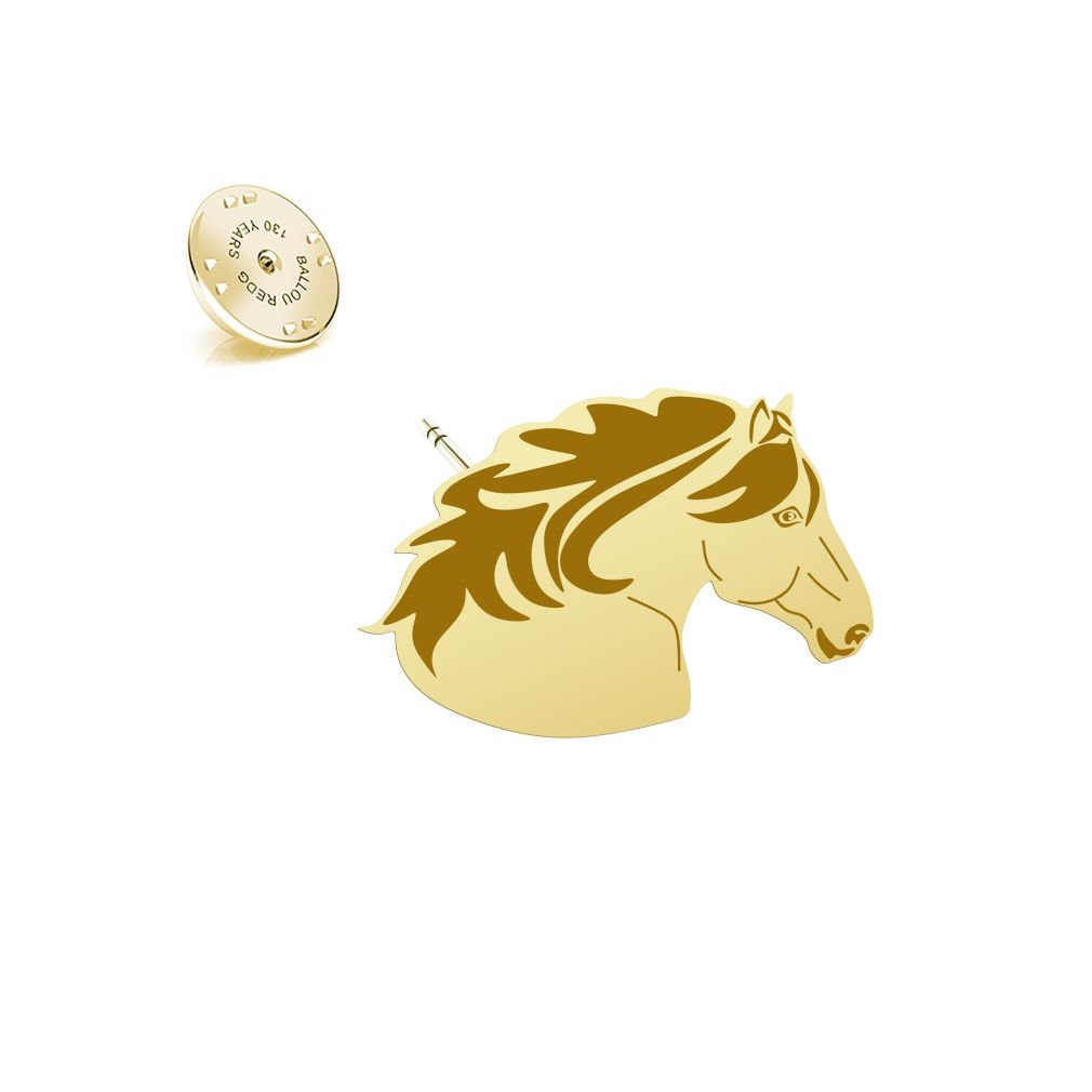 Wpinka Koń Huculski pozłacane srebro - MEJK Jewellery