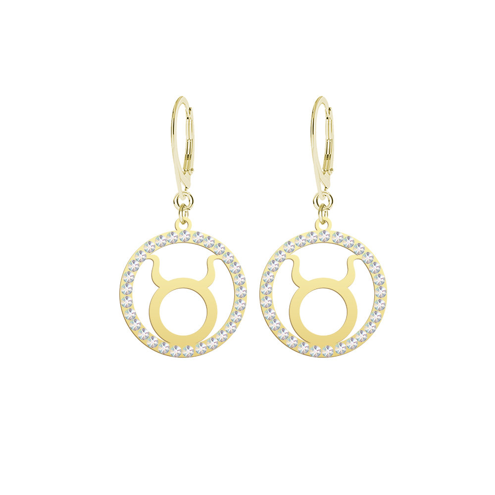 Kolczyki Pozłacane Byk Znak Zodiaku