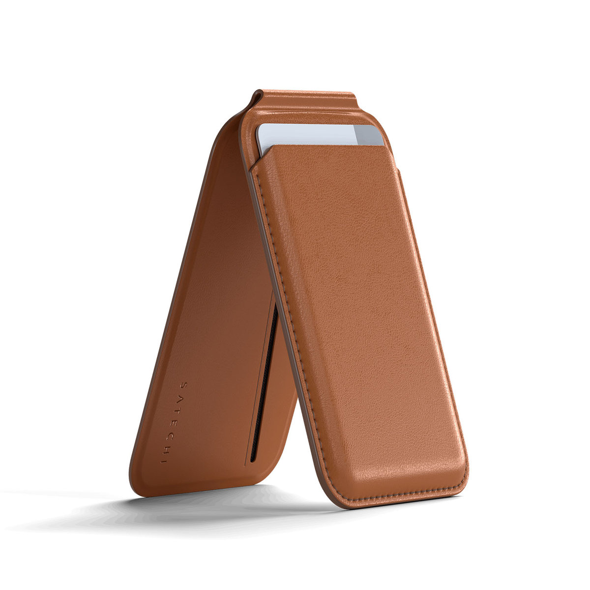Satechi Vegan-Leather Magnetic Wallet Stand (brown)