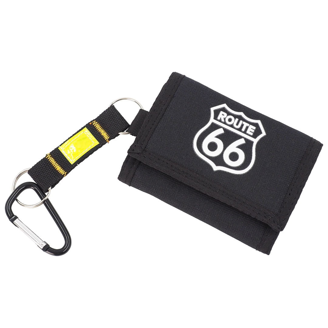 Portfel Młodzieżowy Mały Na Rzep Route 66 Czarny Ze Smyczą