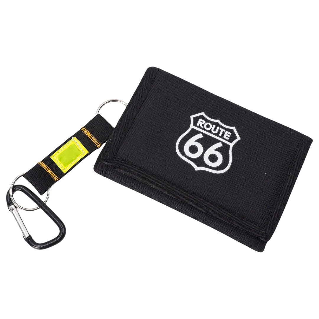 Portfel Młodzieżowy Na Rzep Route 66 Czarny Ze Smyczą