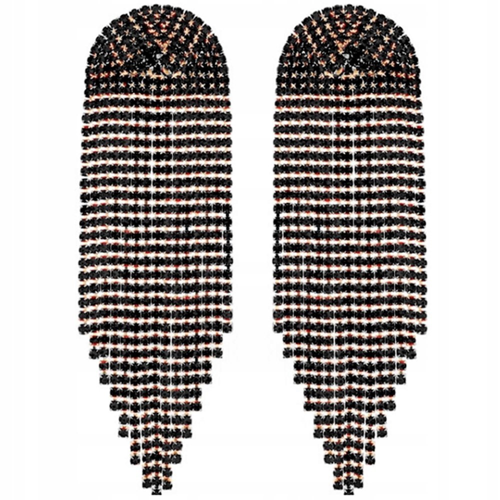 Złote kolczyki bogato zdobione czarnymi cyrkoniami na sztyft