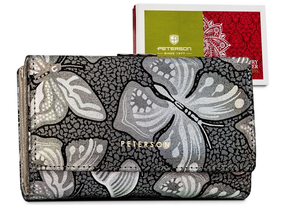 Klasyczny portfel damski w motyle