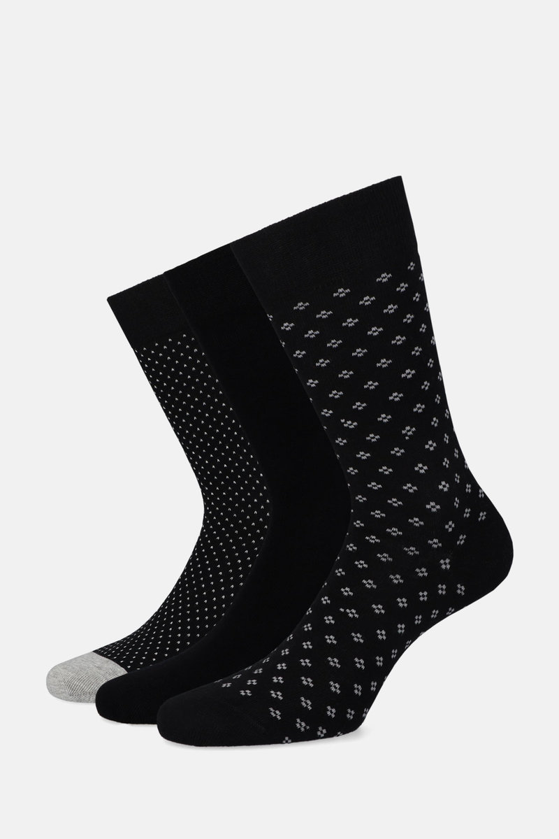 Zestaw 3 Par Skarpet Czarnych Mix