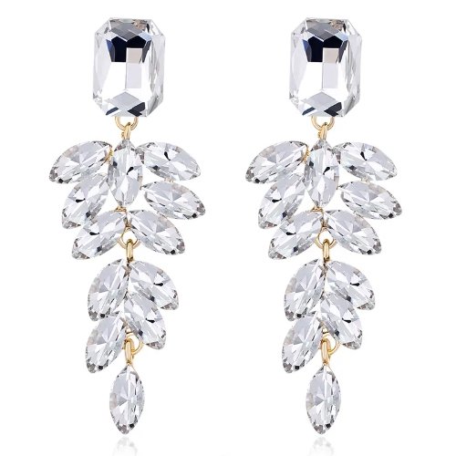 Kolczyki Srebrne Cyrkonie Wiszące Kryształki Błyszczące Lśniące