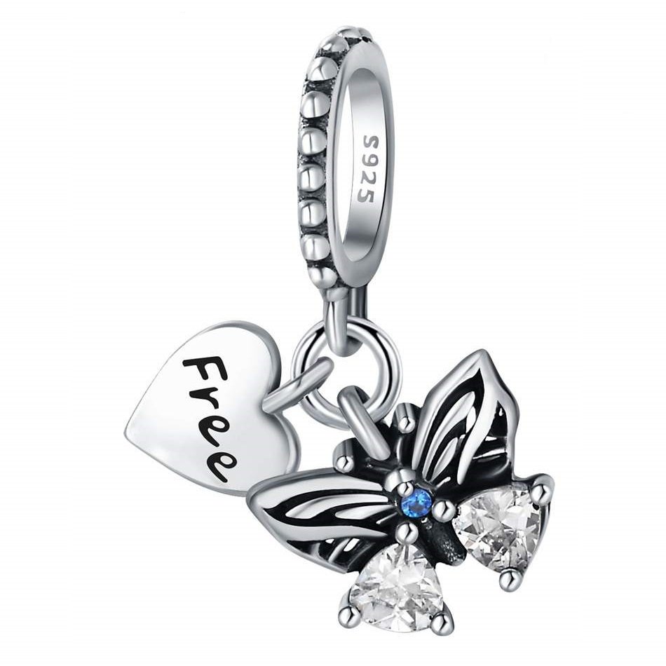 Zawieszka SREBRO 925 Charms koralik do PANDORA Motyl Serce