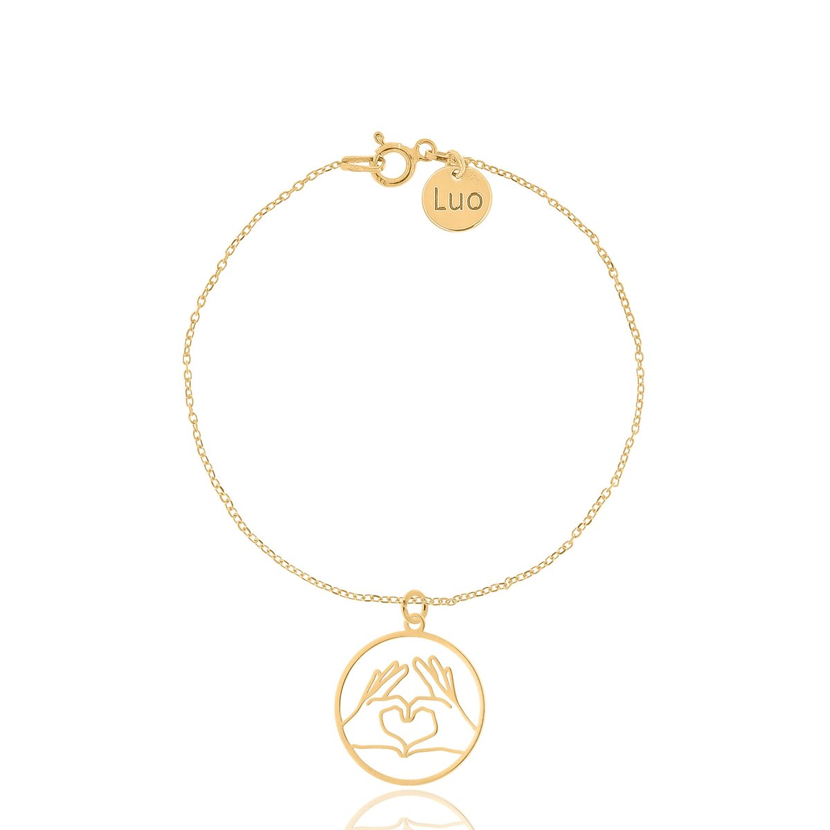 Bransoletka srebrna pozłacana z dłońmi