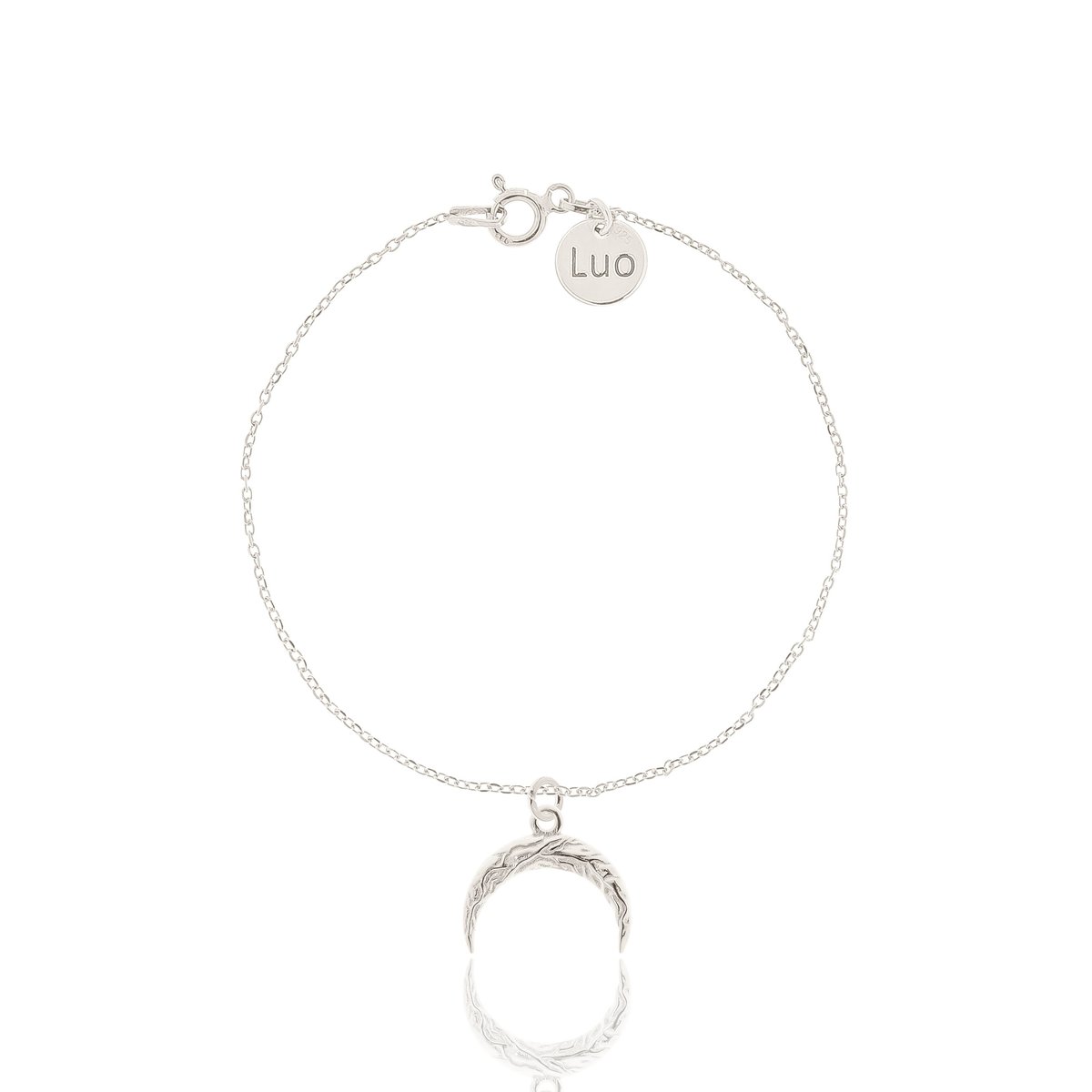 Bransoletka srebrna z fakturowym księżycem