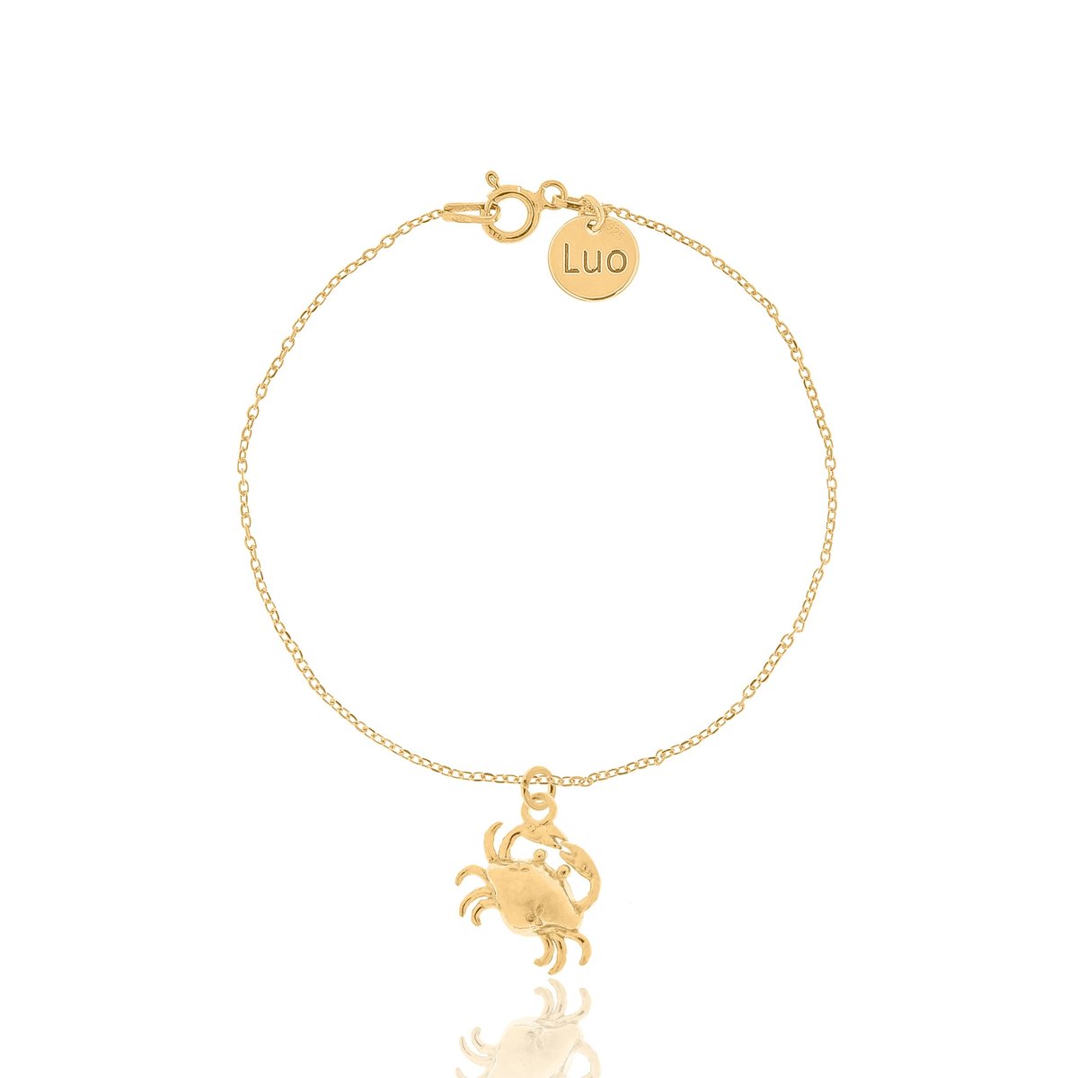 Bransoletka srebrna pozłacana z krabem