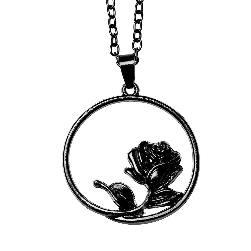 Wisior Black Rose