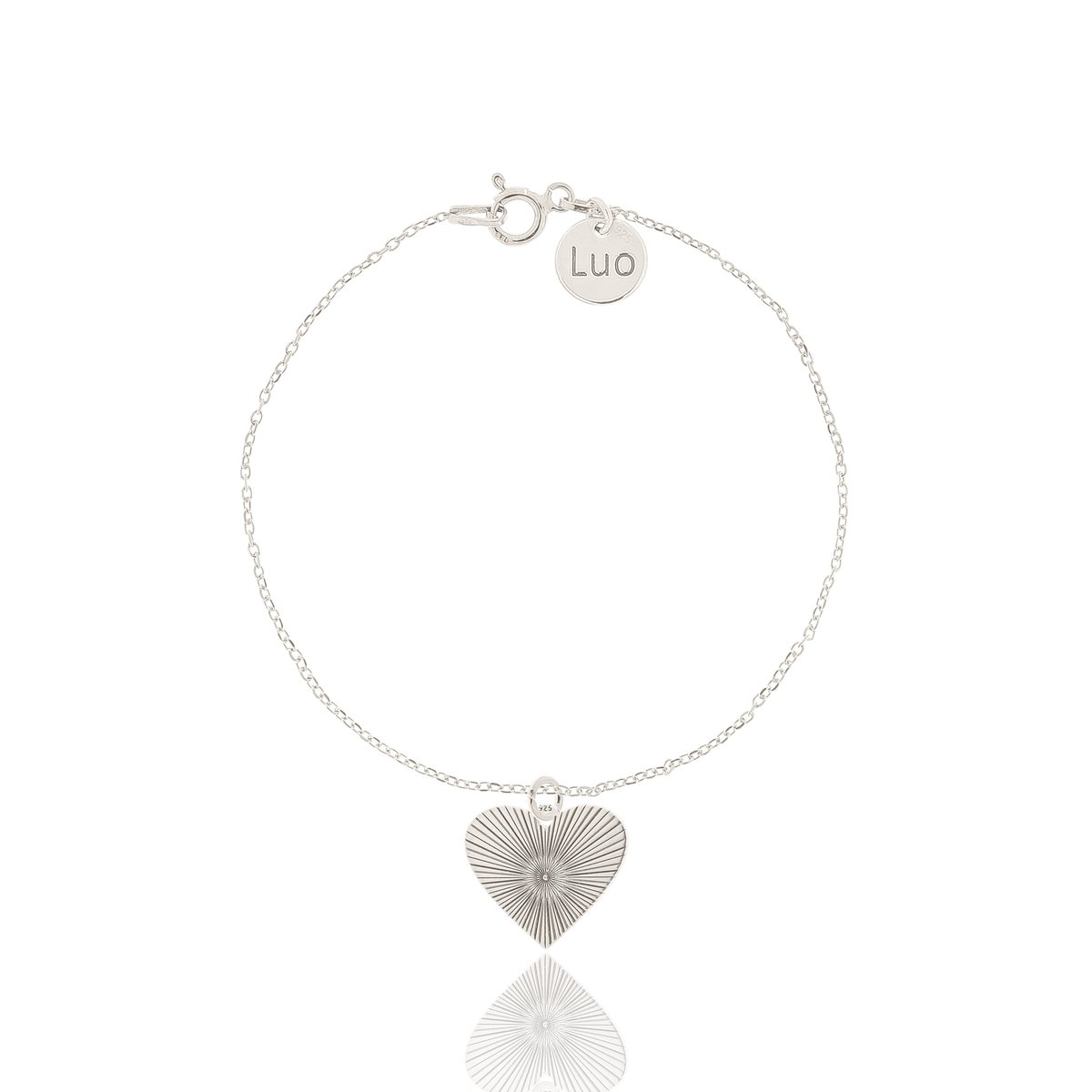 Bransoletka srebrna z grawerowanym sercem