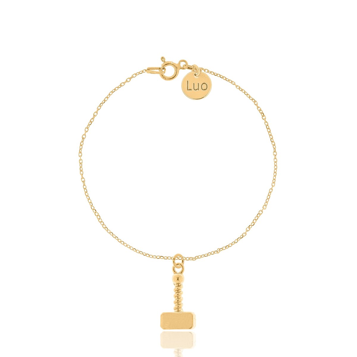 Bransoletka srebrna pozłacana z młotem Thor'a