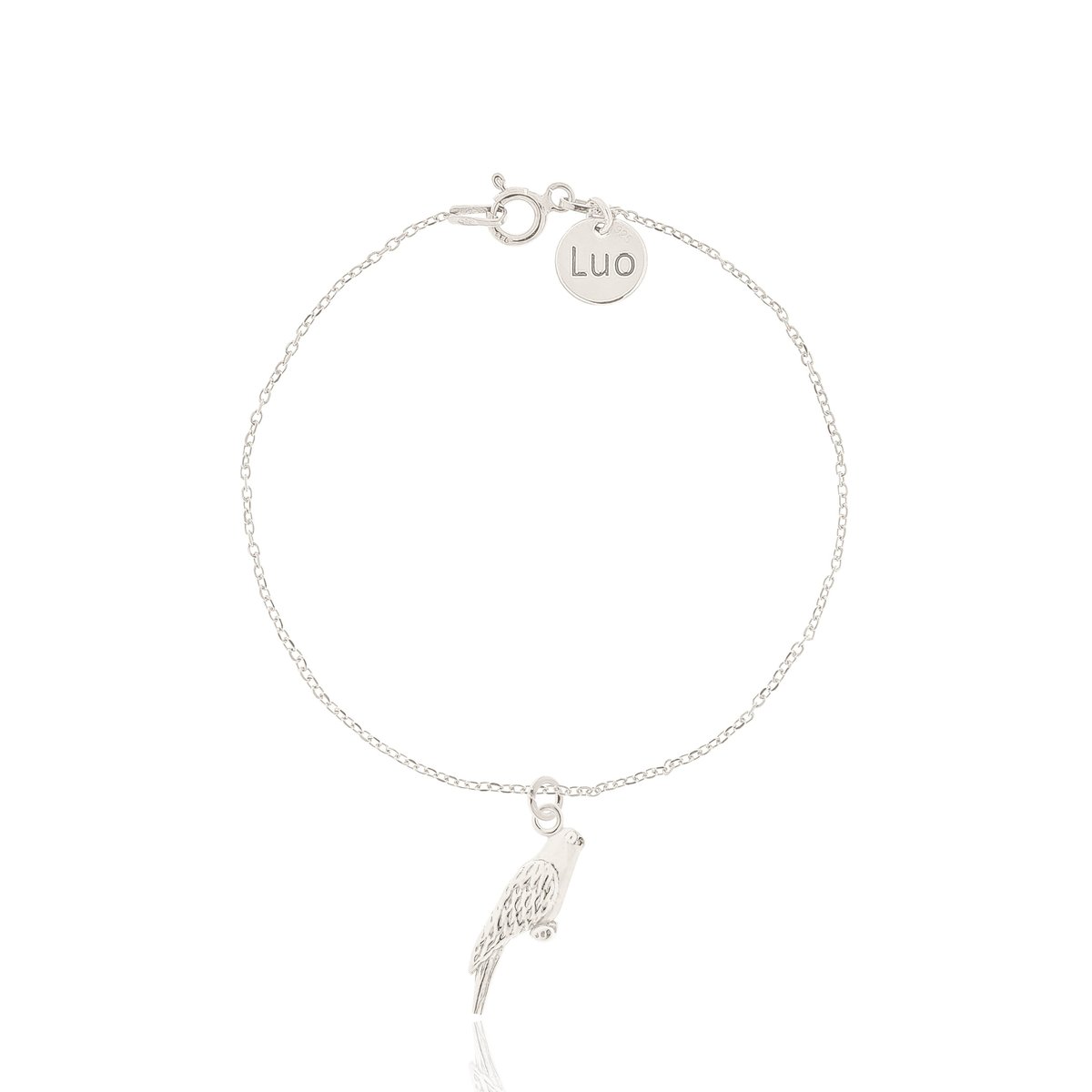 Bransoletka srebrna z papugą