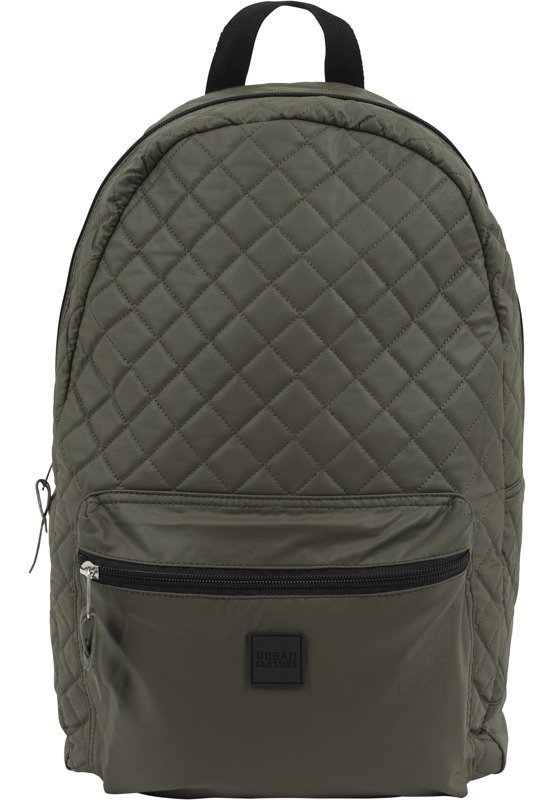 Plecak Diamond Quilt Leather Imitation Backpack Olive