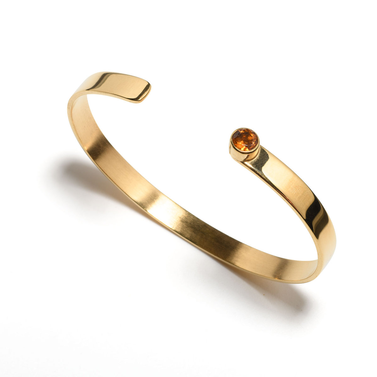 Bransoletka Srebrna Pozłacana Z Cytrynem