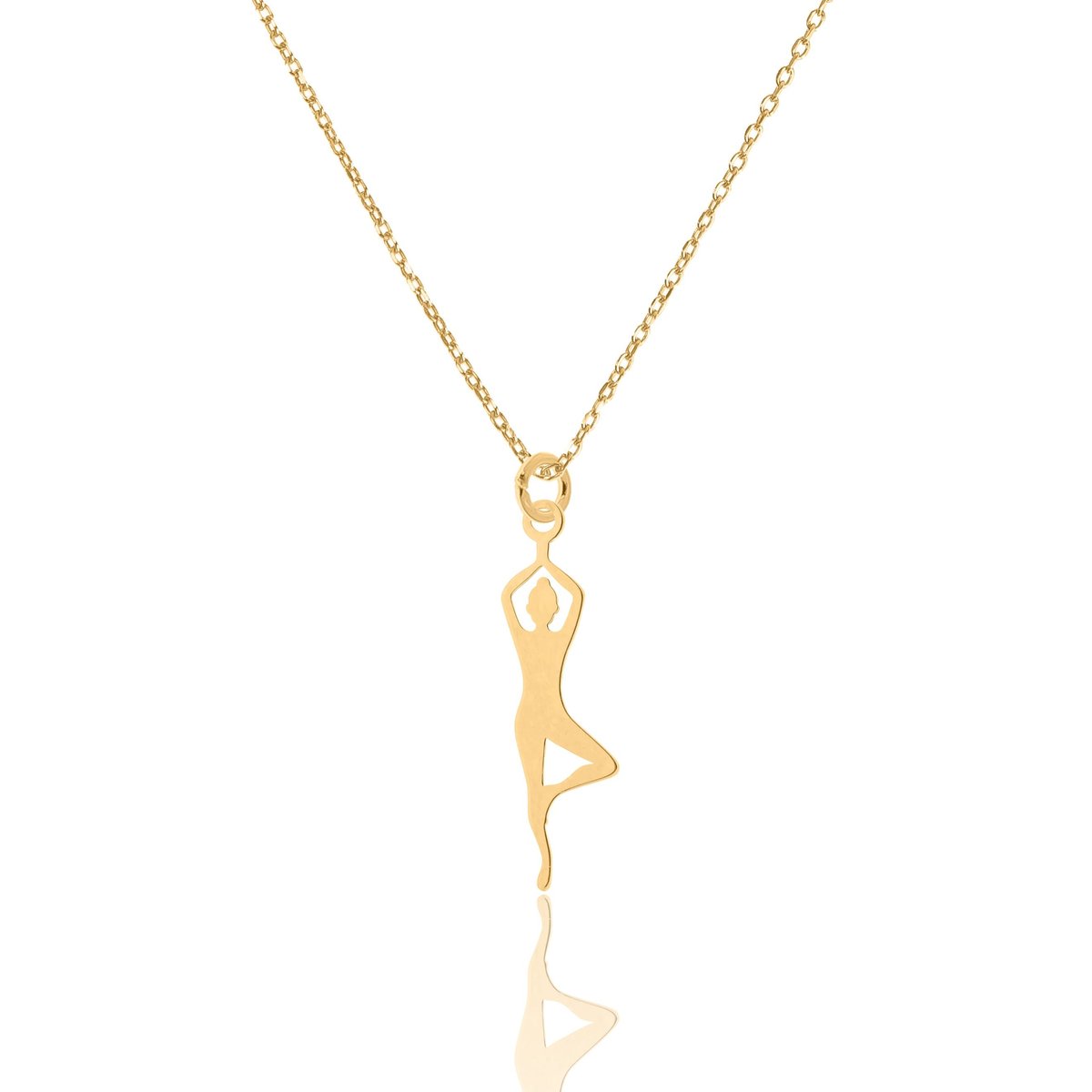 Naszyjnik srebrny pozłacany z joga drzewo 50 CM