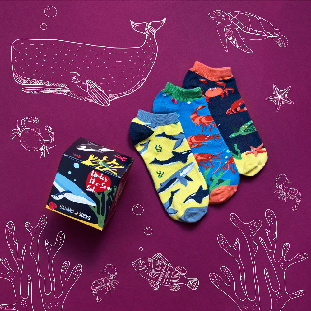 Banana Socks, Zestaw Stopek 'Under The Sea' - 42-46