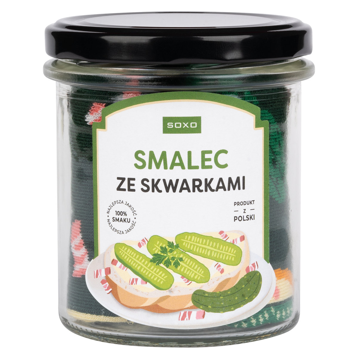 SOXO, Skarpety męskie w słoiku Smalec ze skwarkami Prezent, rozmiar 40-45
