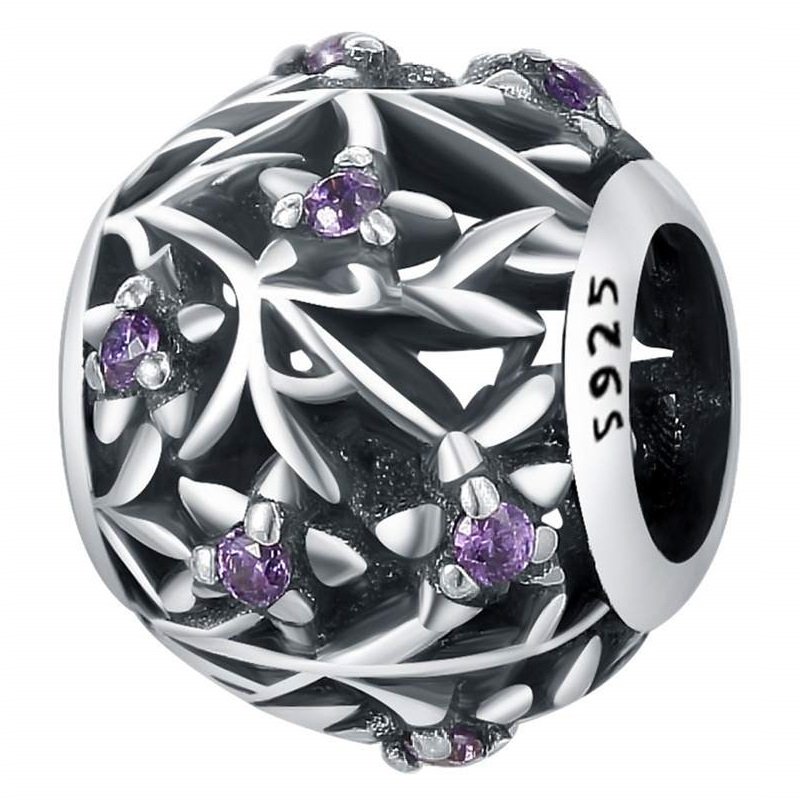 Zawieszka Srebro 925 Charms Koralik Do Pandora Ażurowy Kwiat