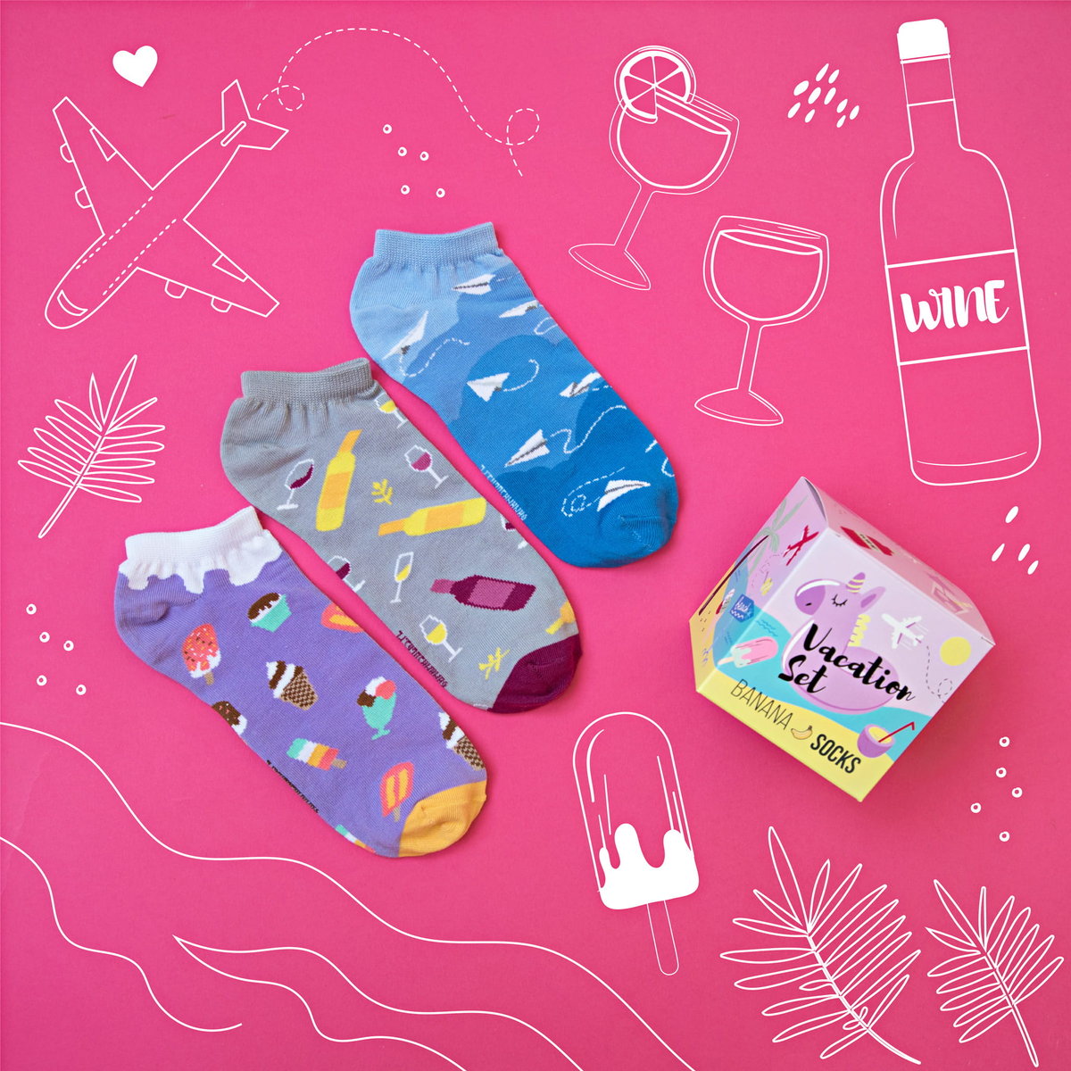 Banana Socks, Zestaw Stopek 'Vacation Set' - 42-46