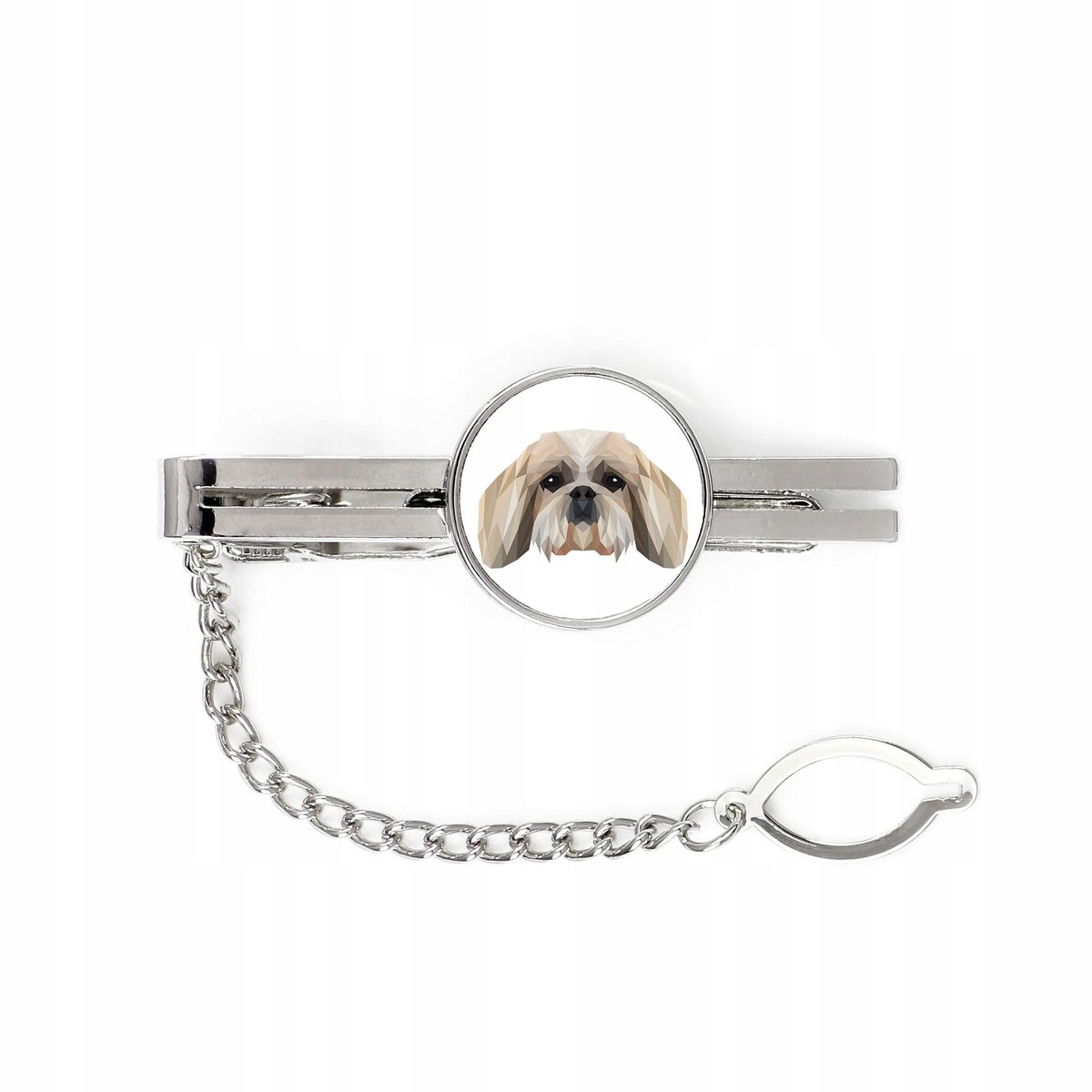 Shih Tzu pies geometryczny Spinka do krawata