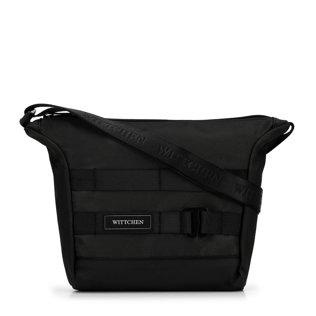 Męska listonoszka z paskiem z przodu mała czarna