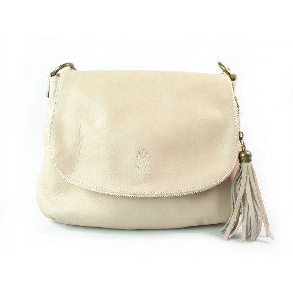 Skórzana listonoszka A5 Vera Pelle chlebak pudrowy róż VP1017RR