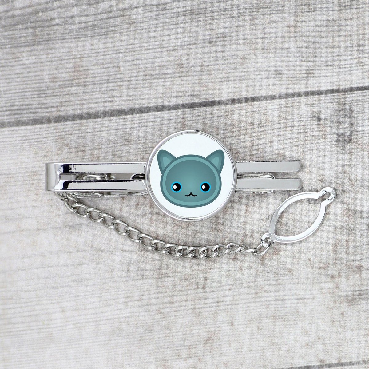 Kot rosyjski niebieski Spinka do krawata