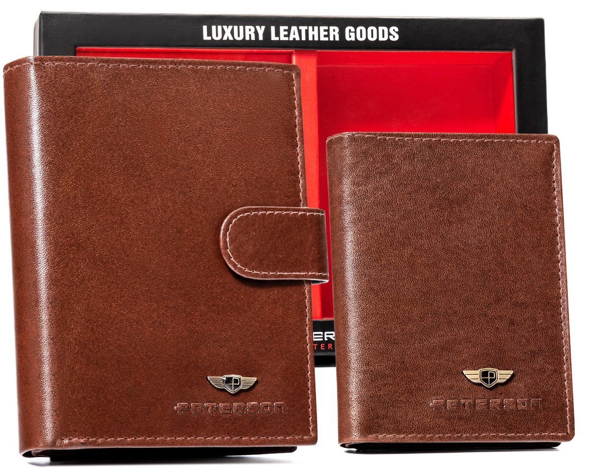 Zestaw na prezent dla mężczyzny portfel + etui + brelok - Peterson