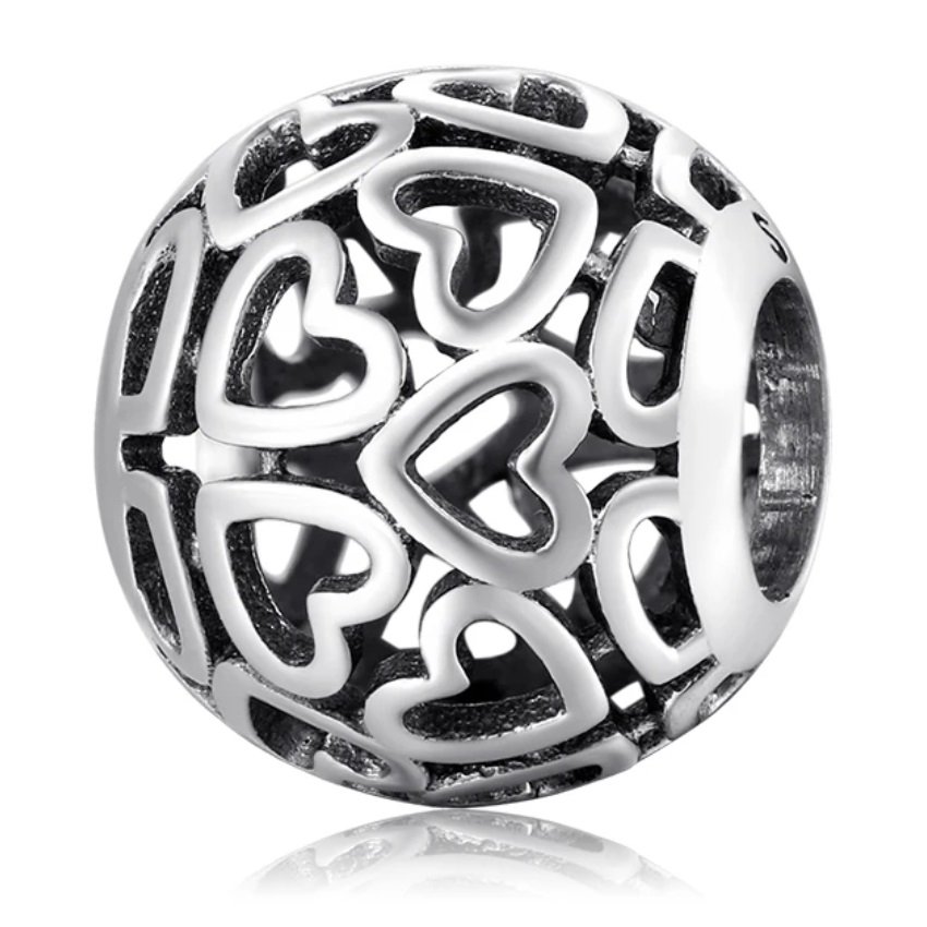 Zawieszka SREBRO 925 Charms koralik do PANDORA Ażurowe Serce