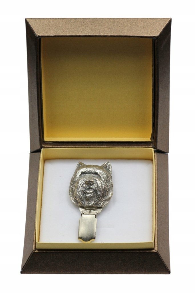 Cairn Terrier broszka z klipsem w pudełku dog show