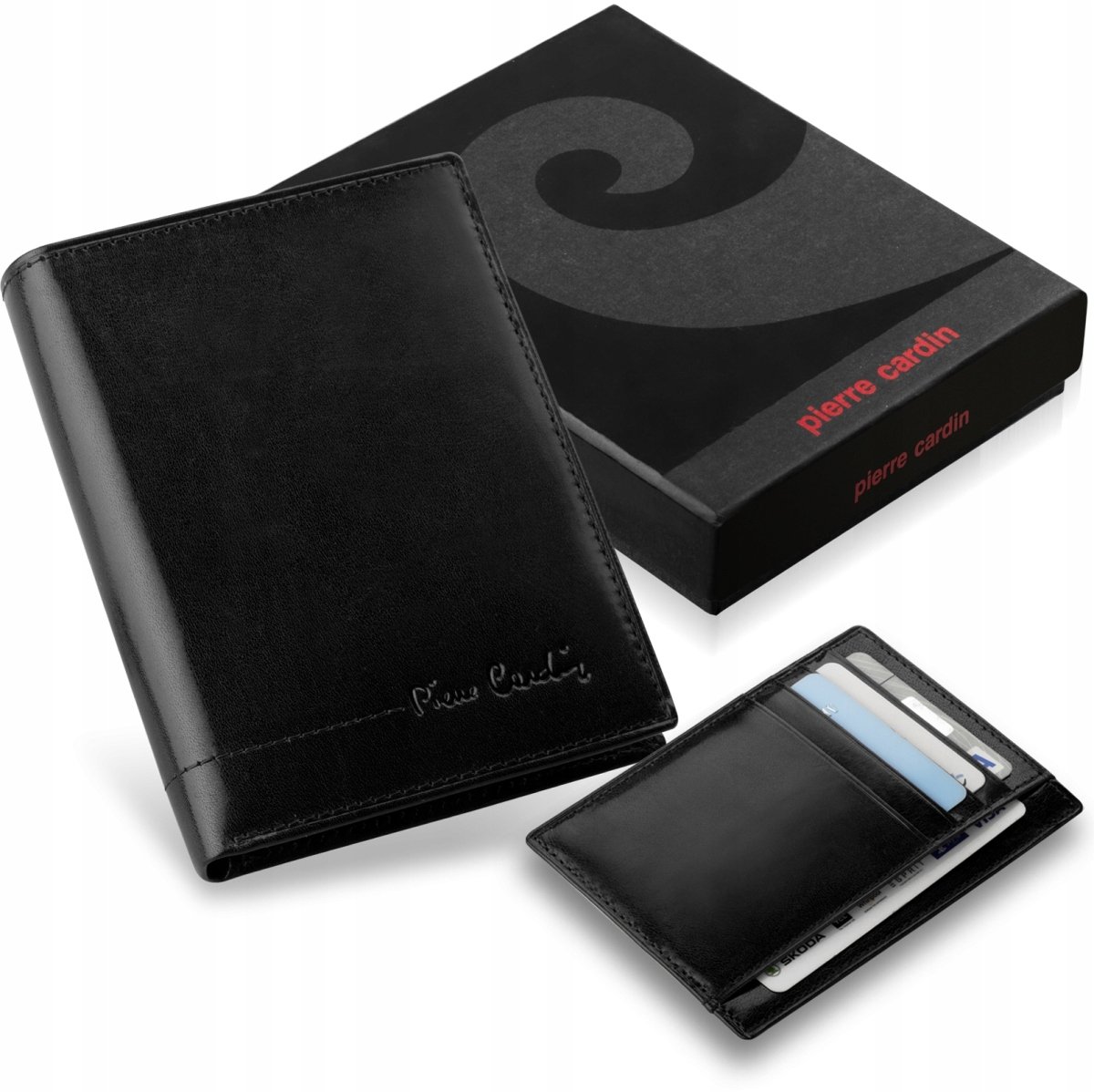 Pierre cardin portfel męski skórzany skóra premium solidny + etui