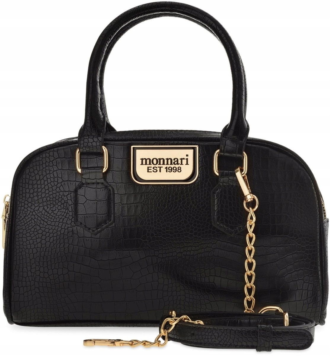 Monnari Elegancka Torebka Damska Croco Mały Kuferek Shopper Skóra Krokodyla