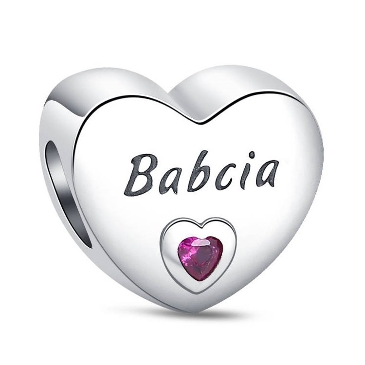 Zawieszka SREBRO 925 Charms koralik do PANDORA Serce Babcia