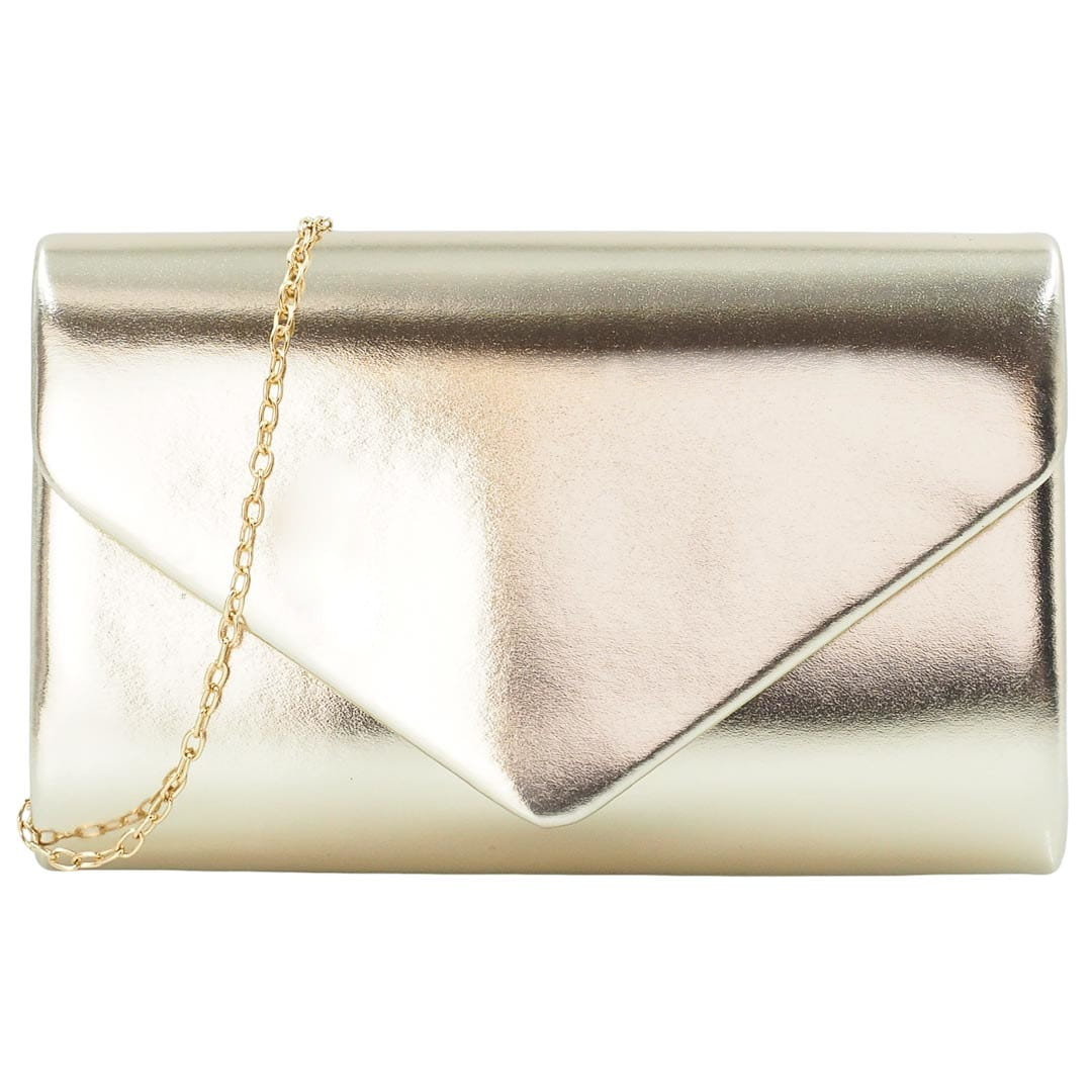 Błyszcząca Torebka Wieczorowa Kopertówka Złota Skórzana Modna Na Studniówkę Klasyczna Na Wesele