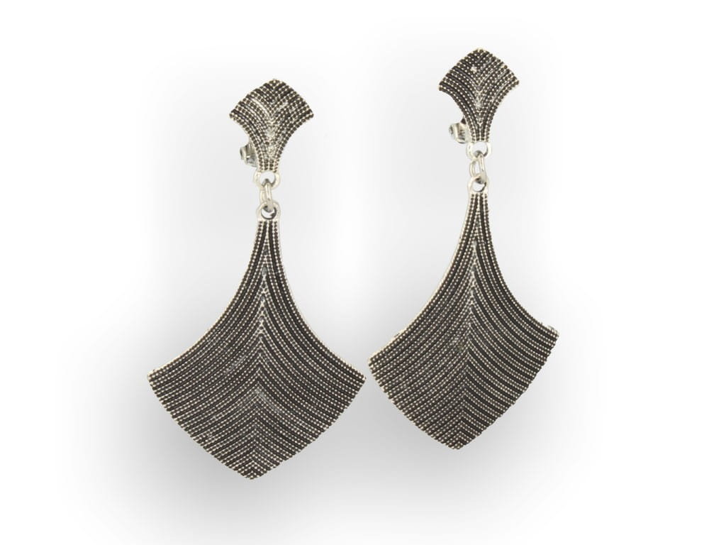 Klipsy do uszu wiszące długie srebrne