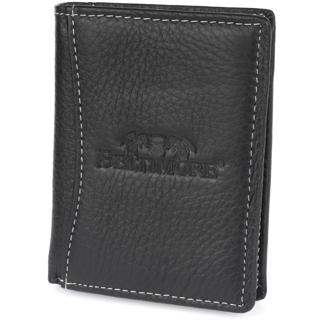 Portfel skórzany męski pionowy mały czarny Beltimore z RFiD L55 czarny