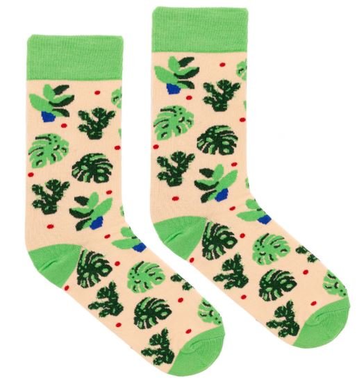 Skarpetki z bawełny GOTS Roślinki 42-46