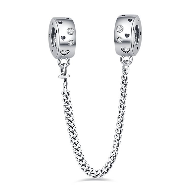 Łańcuszek Zabezpieczający do Pandora Charms Separator Srebro 925 Serce