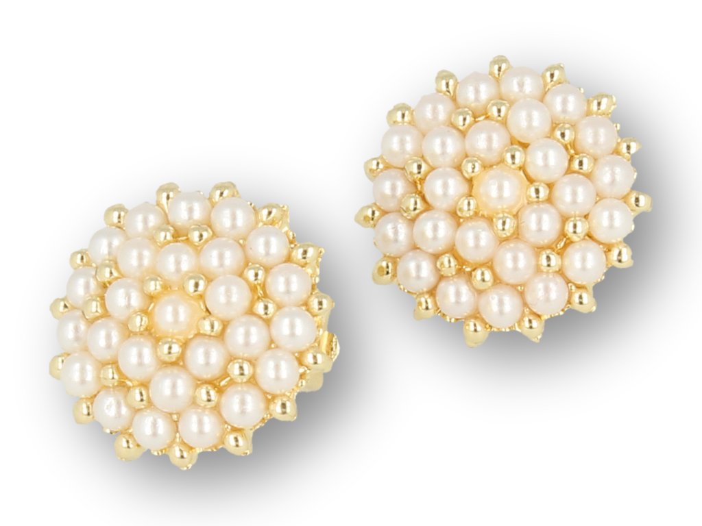 Klipsy w kolorze złotym z perełkami