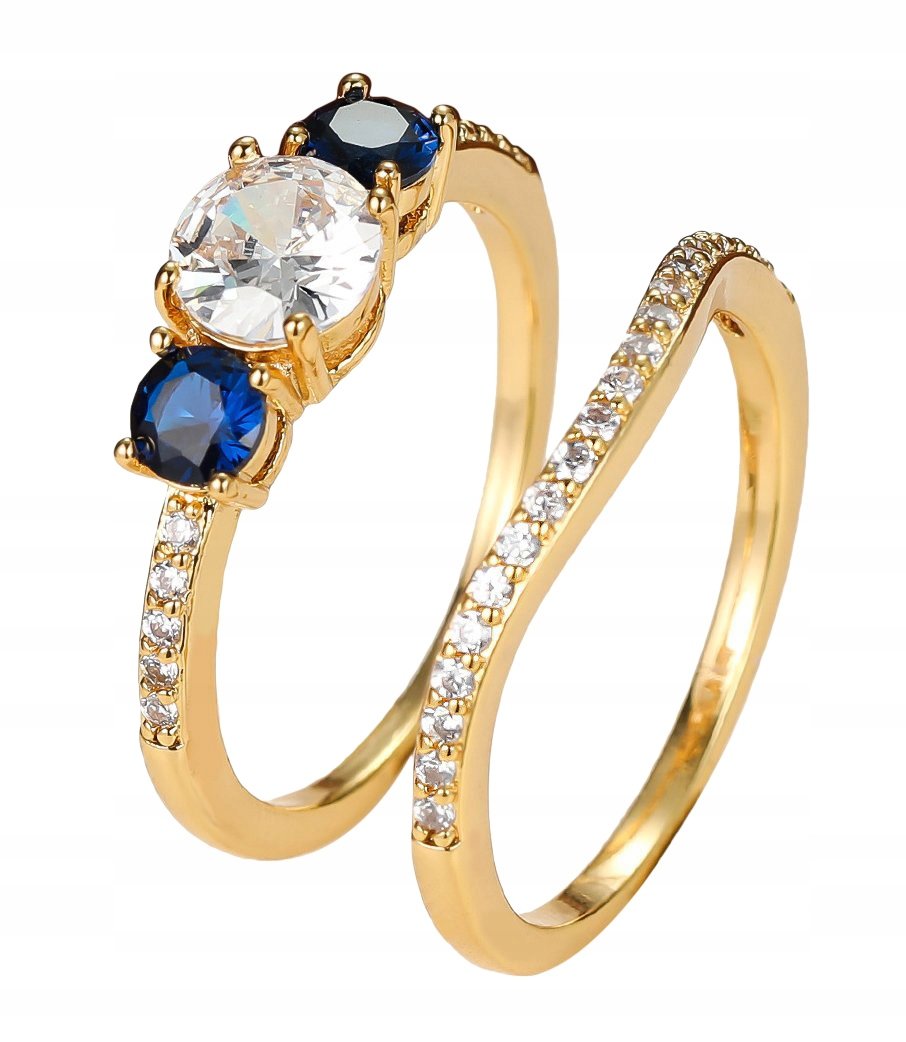 Złote OBRĄCZKI ŚLUBNE STAL Para POZŁACANE r.17/19