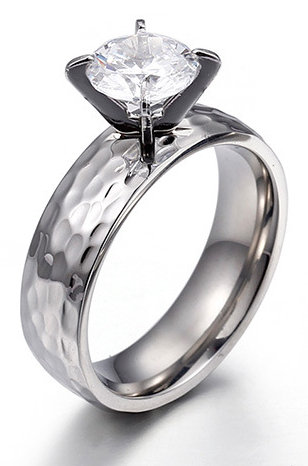 SREBRNY PIERŚCIONEK OBRĄCZKA ŚLUBNA STAL 316L r.17