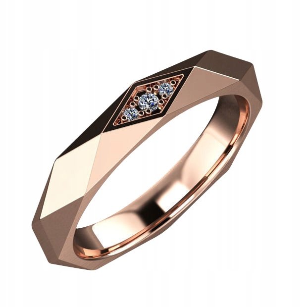 ZŁOTA OBRĄCZKA PIERŚCIONEK ŚLUBNA STAL 316L r.17